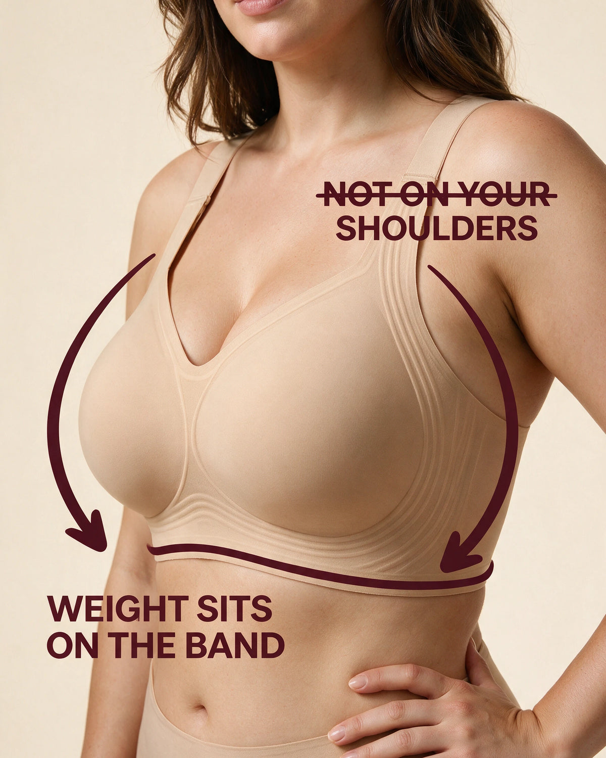 The weight sits on the band, not on your shoulders